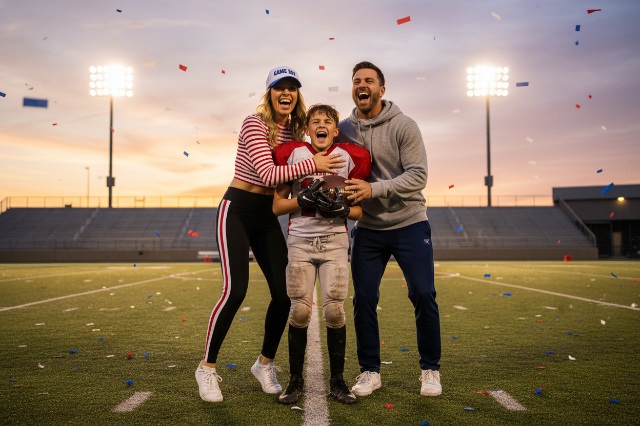 Good but put the kid on the ground. He shouldn't be floating.